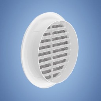 Szellőzőrács kör alakú hálóval fehér színben - 150 mm