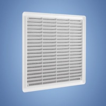 Hálós takaró szellőzőrács fehér színben - 250 × 250 mm