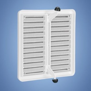 Hálós állítható szellőzőrács fehér színben - 150 × 150 mm