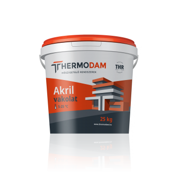 Thermodam akril vékonyvakolat - dörzsölt - 2 mm - fehér 25 kg