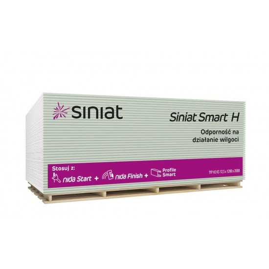 Siniat Nida Smart impregnált gipszkarton 12.5 mm / 1.2 × 2 m / 2.4 m2